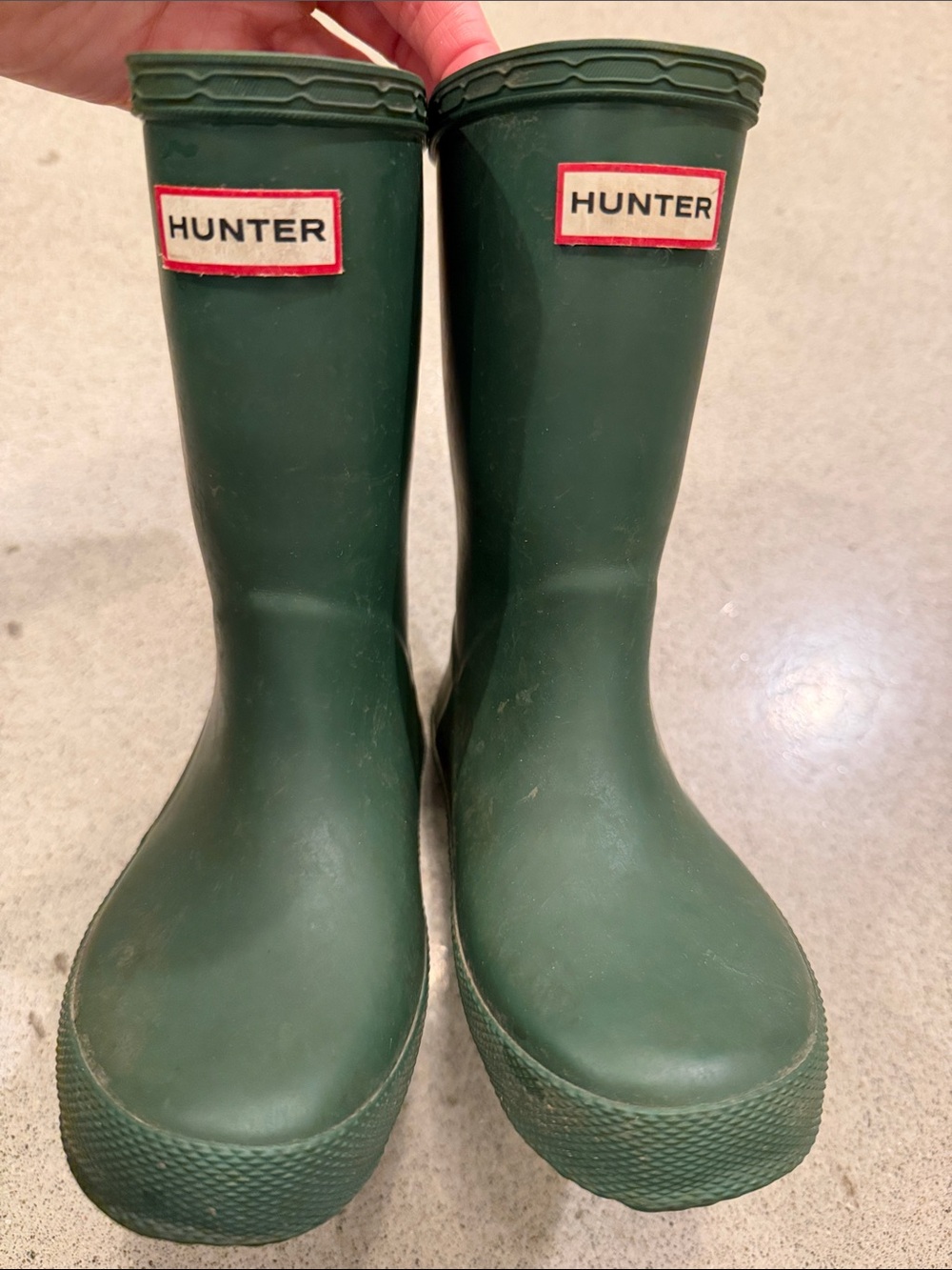 Hunter Kids Dark Green Waterproof Rain Boots